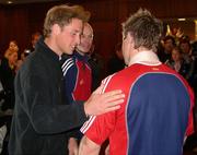 30 June 2005; Prince William greets British and Irish Lions captain Brian O'Driscoll in the company of head coach Sir Clive Woodward. Intercontinental Hotel, Wellington, New Zealand. Picture credit; Brendan Moran / SPORTSFILE