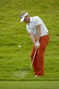 1 July 2005; Jamie Donaldson, Wales, pitches onto the 9th green during the second round of the Smurfit European Open. K Club, Straffan, Co. Kildare. Picture credit; Matt Browne / SPORTSFILE
