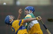 2 July 2005; Alan Markham, Clare, in action against Brian Carroll, Offaly. Guinness All-Ireland Senior Hurling Championship Qualifier, Round 2, Offaly v Clare, O'Moore Park, Portlaoise, Co. Laois. Picture credit; Damien Eagers / SPORTSFILE