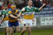 2 July 2005; Stephen Brown, Offaly, is tackled by Niall Gilligan, Clare. Guinness All-Ireland Senior Hurling Championship Qualifier, Round 2, Offaly v Clare, O'Moore Park, Portlaoise, Co. Laois. Picture credit; Damien Eagers / SPORTSFILE