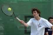 2 July 2005; Dara McLoughlin in action during the Mens Final of the SPAR Irish National Tennis Championships. Donnybrook Lawn Tennis Club, Donnybrook, Dublin. Picture credit; Ray McManus / SPORTSFILE
