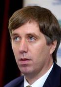 5 July 2005; FAI Chief Executive Officer John Delaney at the announcement of a comprehensive Women's Football Development Plan which includes the appointment of Noel King as full time Senior International Manager of the Women's Football team. Jury's Hotel, Ballsbridge, Dublin. Picture credit; Brian Lawless / SPORTSFILE