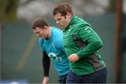 18 February 2014; Ireland's Mike Ross in action during squad training ahead of their RBS Six Nations Rugby Championship match against England on Saturday. Ireland Rugby Squad Training, Carton House, Maynooth, Co. Kildare. Picture credit: Brendan Moran / SPORTSFILE