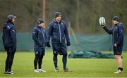 18 February 2014; Ireland head coach Joe Schmidt, right, with assistant coaches, from left, Les Kiss, Richie Murphy, and John Plumtree during squad training ahead of their RBS Six Nations Rugby Championship match against England on Saturday. Ireland Rugby Squad Training, Carton House, Maynooth, Co. Kildare. Picture credit: Brendan Moran / SPORTSFILE
