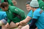 18 February 2014; Ireland's Jamie Heaslip during squad training ahead of their RBS Six Nations Rugby Championship match against England on Saturday. Ireland Rugby Squad Training, Carton House, Maynooth, Co. Kildare. Picture credit: Brendan Moran / SPORTSFILE