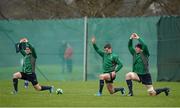 18 February 2014; Ireland players, from left, Paddy Jackson, Jonathan Sexton and Paul O'Connell during squad training ahead of their RBS Six Nations Rugby Championship match against England on Saturday. Ireland Rugby Squad Training, Carton House, Maynooth, Co. Kildare. Picture credit: Brendan Moran / SPORTSFILE
