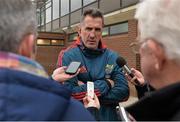 19 February 2014; Munster head coach Rob Penney speaking to the media during a press conference ahead of their Celtic League 2013/14, Round 15, match against Ospreys on Sunday. Munster Rugby Press Conference, University of Limerick, Limerick. Picture credit: Diarmuid Greene / SPORTSFILE