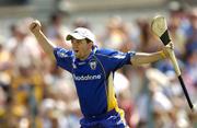 10 July 2005; David Fitzgerald, Clare goalkeeper, celebrates after his side scored the opening goal. Guinness All-Ireland Senior Hurling Championship Qualifier, Round 3, Clare v Waterford, Cusack Park, Ennis, Co. Clare. Picture credit; Damien Eagers / SPORTSFILE