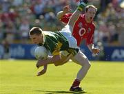 10 July 2005; Marc O'Se, Kerry, is tackled by Philip Clifford, Cork. Bank of Ireland Munster Senior Football Championship Final, Cork v Kerry, Pairc Ui Chaoimh, Cork. Picture credit; Matt Browne / SPORTSFILE