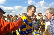 10 July 2005; Clare's Sean McMahon is congratulated by Clare supporters at the end of the match. Guinness All-Ireland Senior Hurling Championship Qualifier, Round 3, Clare v Waterford, Cusack Park, Ennis, Co. Clare. Picture credit; Damien Eagers / SPORTSFILE