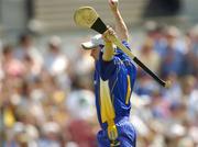 10 July 2005; David Fitzgerald, Clare goalkeeper, celebrates after his side had scored their second goal. Guinness All-Ireland Senior Hurling Championship Qualifier, Round 3, Clare v Waterford, Cusack Park, Ennis, Co. Clare. Picture credit; Damien Eagers / SPORTSFILE