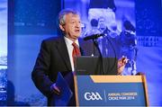 21 February 2014; Ard Stiúrthóir of the GAA Páraic Duffy addresses delegates during the GAA Annual Congress 2014. Croke Park, Dublin.  Picture credit: Ray McManus / SPORTSFILE