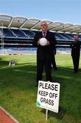 11 July 2005; An Taoiseach, Bertie Ahern TD, waits for the start of a photocall at the launch of the 2005 TG4 All-Ireland Ladies Football Championship. Croke Park, Dublin. Picture credit; David Maher / SPORTSFILE