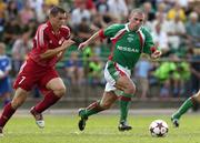14 July 2005; Greg O'Halloran, Cork City, in action against Mantas Sevenas, FK Ekranas. UEFA Cup, First Qualifying Round, First Leg, FK Ekranas v Cork City, Aukstaitija, Panevezys, Lithuania. Picture credit; Brian Lawless / SPORTSFILE