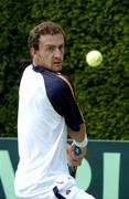 15 July 2005; Ireland's Conor Niland in action during his match. 2005 Davis Cup, Europe / Africa Zone, Group 3, Ireland v Iceland, Conor Niland.v.Andri Jonsson, Fitzwilliam Lawn Tennis Club, Donnybrook, Dublin. Picture credit; Brendan Moran / SPORTSFILE