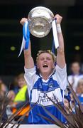 17 July 2005; Laois captain Richard Ryan lifts the cup. Leinster Minor Football Championship Final, Offaly v Laois, Croke Park, Dublin. Picture credit; Brian Lawless / SPORTSFILE
