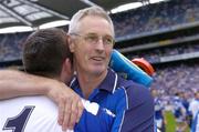 17 July 2005; Laois manager Andy Shortall celebrates with goalkeeper Darren Maher after the match. Leinster Minor Football Championship Final, Offaly v Laois, Croke Park, Dublin. Picture credit; Brian Lawless / SPORTSFILE