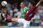 17 July 2005; Mark Leech, Drogheda United, in action against Neal Horgan, Cork City. eircom League, Premier Division, Drogheda United v Cork City, United Park, Drogheda, Co. Louth. Picture credit; David Maher / SPORTSFILE