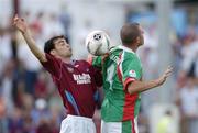 17 July 2005; Damien Lynch, Drogheda United, in action against Greg O'Halloran, Cork City. eircom League, Premier Division, Drogheda United v Cork City, United Park, Drogheda, Co. Louth. Picture credit; David Maher / SPORTSFILE