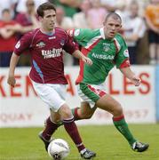 17 July 2005; Stephen Bradley, Drogheda United, in action against Greg O'Halloran, Cork City. eircom League, Premier Division, Drogheda United v Cork City, United Park, Drogheda, Co. Louth. Picture credit; David Maher / SPORTSFILE