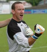 17 July 2005; Phil Harrinton, Cork City goalkeeper, celebrates at the end of the game after victory over Drogheda United.  eircom League, Premier Division, Drogheda United v Cork City, United Park, Drogheda, Co. Louth. Picture credit; David Maher / SPORTSFILE