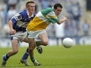 17 July 2005; James Guinan, Offaly, in action against Richard Ryan, Laois. Leinster Minor Football Championship Final, Offaly v Laois, Croke Park, Dublin. Picture credit; Brian Lawless / SPORTSFILE