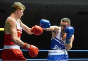 22 February 2014; David Oliver Joyce, right, St. Michaels Boxing Club, exchanges punches with Joe Fitzpatrick, Immaculata Boxing Club, during their 60kg bout. National Senior Boxing Championships, First Round, National Stadium, Dublin. Picture credit: Barry Cregg / SPORTSFILE