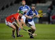 22 February 2014; Dwane Palmer, Laois, in action against Alan Cadogan, Cork. Allianz Hurling League, Division 1B, Round 2, Laois v Cork, O'Moore Park, Portlaoise, Co. Laois. Picture credit: Matt Browne / SPORTSFILE