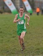 23 February 2014; Andrew Connick, Ferrybank A.C, Co. Waterford, on his way to winning the Intermediate Mens 8000m race during the Woodie’s DIY Intermediate, Master & Juvenile Development Cross Country Championships of Ireland. Cow Park, Dunboyne, Co. Meath. Picture credit: Ramsey Cardy / SPORTSFILE