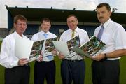 14 July 2005; Gaelic Telecom, which is an official partner to the GAA, today launched its services in conjunction with the Dublin County Board. It is now offering its services directly to all GAA members and supporters which will help raise funds for their club and county. At the launch are, l to r, John Bailey, County Board Chairman, Ciaran Doyle and Anton O'Toole, both Gaelic Telecom and John Costello, Secretary, Dublin County Board. Parnell Park, Dublin. Picture credit; Matt Browne / SPORTSFILE