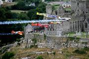 22 July 2005; Race pilots taking an up-close look at the Rock of Cashel during practice on the race course prior to the Red Bull Air Race to be held on Sunday. Cashel, Co. Tipperary. Picture credit; SPORTSFILE