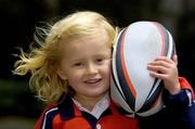 19 July 2005; Hannah Walsh, aged 3, from Swords, Co. Dublin, at the announcement that Ireland's 8th National Coaching Forum, which is coordinated by the National Coaching and Training Centre (NCTC), in association with Lucozade Sport, will take place in Limerick from 2-4 September. Kildare Street, Dublin. Picture credit; Brian Lawless / SPORTSFILE