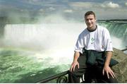 16 June 2000; Geordan Murphy, looks out over the Niagara Falls, during a rugby team trip to the famous landmark, Ontario, Canada. Ireland Rugby Tour of Canada and USA. Picture credit: Matt Browne / SPORTSFILE