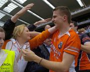 23 July 2005; Armagh's Philip Loughran is congratulated after victory over Tyrone. Bank of Ireland Ulster Senior Football Championship Final Replay, Tyrone v Armagh, Croke Park, Dublin. Picture credit; Damien Eagers / SPORTSFILE