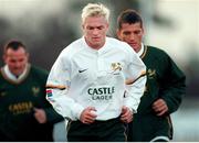 16 November 2000; Percy Montgomery, South Africa. South Africa Rugby Squad Training, Blackrock Rugby Club, Stradbrook Road, Dublin. Picture credit: Matt Browne / SPORTSFILE