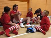 12 July 2005; Former Manchester United player Lee Sharpe with young players at the Kidz 4 Sports Summer Campz 2005, which includes soccer, hockey and golf. Naas Sports Centre, Naas, Co. Kildare. Picture credit; Pat Murphy / SPORTSFILE