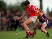 18 April 1999; John Browne of Cork in action against Tom Dempsey of Wexford during the Church & General National Hurling League Division 1B match between Wexford and Cork at Páirc Uí Shíocháin in Gorey, Wexford. Photo by Ray McManus/Sportsfile