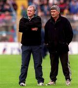 11 April 1999; Kildare selector Pat McCarthy, left, and manager Mick O'Dwyer prior to the Church and General National Football League Quarter-Final match between Dublin and Kildare at Croke Park in Dublin. Photo by Damien Eagers/Sportsfile