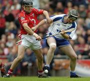 24 July 2005; Tom Feeney, Waterford, in action against Ben O'Connor, Cork. Guinness All-Ireland Senior Hurling Championship Quarter-Final, Cork v Waterford, Croke Park, Dublin. Picture credit; Ray McManus / SPORTSFILE