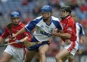 24 July 2005; James Murray, Waterford, in action against Cork's Kieran Murphy, left, and Ben O'Connor. Guinness All-Ireland Senior Hurling Championship Quarter-Final, Cork v Waterford, Croke Park, Dublin. Picture credit; Ray McManus / SPORTSFILE