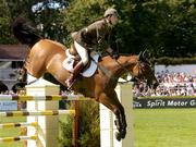 5 August 2005; Capt. Shane Carey, Ireland, aboard  Killossery, in action during round 1 of the Samsung Super League of Ireland for Award of the Aga Khan Trophy. Failte Ireland Dublin Horse Show, RDS, Ballsbridge, Dublin. Picture credit; Matt Browne / SPORTSFILE