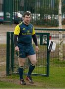 27 February 2014; Munster's Damien Varley arrives for squad training ahead of their Celtic League 2013/14, Round 16, game against Scarlets on Saturday. Munster Rugby Squad Training, Cork Institute of Technology, Bishopstown, Cork. Picture credit: Diarmuid Greene / SPORTSFILE