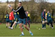 27 February 2014; Munster's Simon Zebo in action during squad training ahead of their Celtic League 2013/14, Round 16, game against Scarlets on Saturday. Munster Rugby Squad Training, Cork Institute of Technology, Bishopstown, Cork. Picture credit: Diarmuid Greene / SPORTSFILE