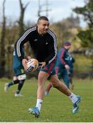 27 February 2014; Munster's Simon Zebo in action during squad training ahead of their Celtic League 2013/14, Round 16, game against Scarlets on Saturday. Munster Rugby Squad Training, Cork Institute of Technology, Bishopstown, Cork. Picture credit: Diarmuid Greene / SPORTSFILE