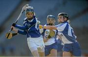 2 March 2014; Denise Diviney, Ardrahan, in action against Anna Geary, Milford. AIB All-Ireland Senior Camogie Club Championship Final, Ardrahan v Milford, Croke Park, Dublin. Picture credit: Barry Cregg / SPORTSFILE