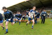 2 March 2014; Conor Boyle, Monaghan, and the rest of the take to the pitch after their team picture. Allianz Football League, Division 2, Round 3, Donegal v Monaghan, O'Donnell Park, Letterkenny, Co. Donegal. Picture credit: Oliver McVeigh / SPORTSFILE