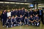 8 August 2005; Players and officials of the Republic of Ireland U.17 squad, on their arrival at Dublin Airport following their victory in the Nordic Cup Championship Final in Iceland. Dublin Airport, Dublin. Picture credit; David Maher / SPORTSFILE