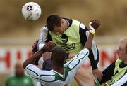 14 August 2005; Liam Miller, top, Republic of Ireland, in action against his team-mates Clinton Morrison, bottom and Gary Doherty, right,  during squad training. Malahide FC, Malahide, Dublin. Picture credit; David Maher / SPORTSFILE
