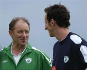 14 August 2005; Republic of Ireland manager Brian Kerr with Andy O'Brien, during squad training. Malahide FC, Malahide, Dublin. Picture credit; David Maher / SPORTSFILE