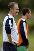 15 August 2005; Republic of Ireland manager Brian Kerr watches his players during squad training. Malahide FC, Gannon Park, Malahide, Dublin. Picture credit; Brendan Moran / SPORTSFILE
